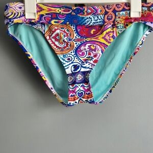 BLEU ROD BEATTIE Colorful Paisley Bikini Bottom. SIZE 10